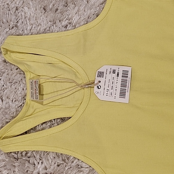 Zara Racerback rib tee 11/12 Yellow (kt3) - Picture 2 of 5